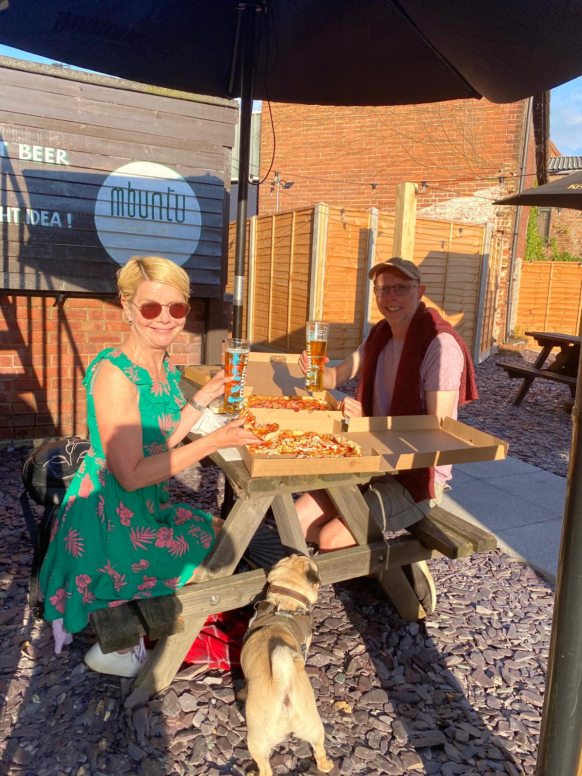 customers at Melt Pizza Southampton enjoying tandoori chicken stone-baked pizza